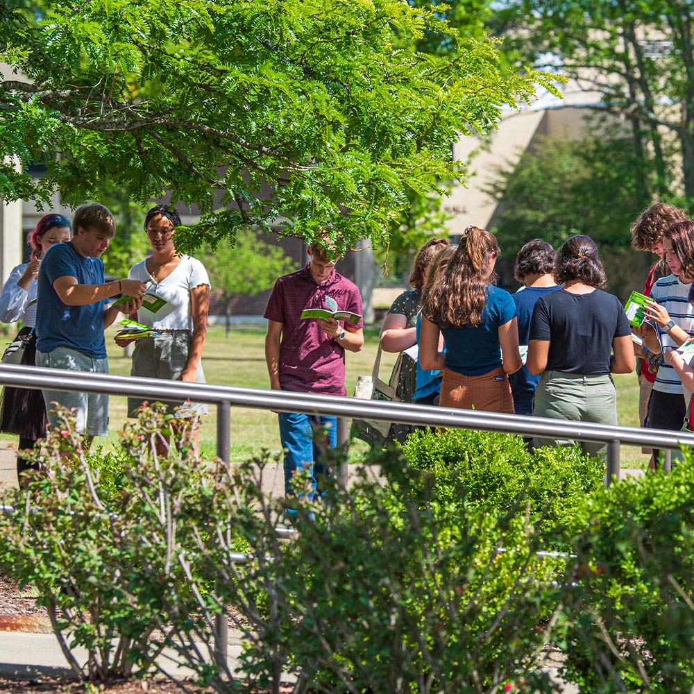 students in outdoor class