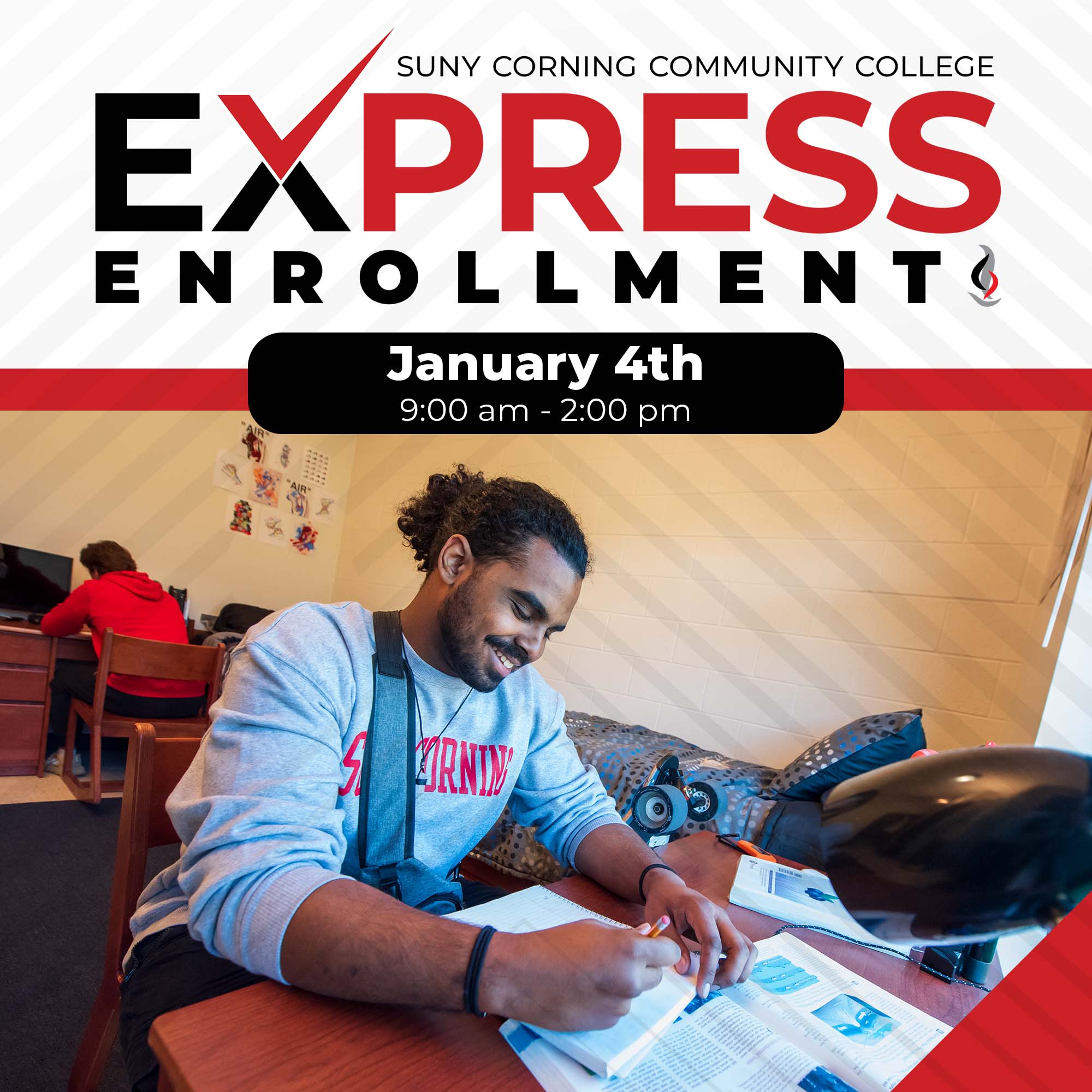 express enrollment - student studying